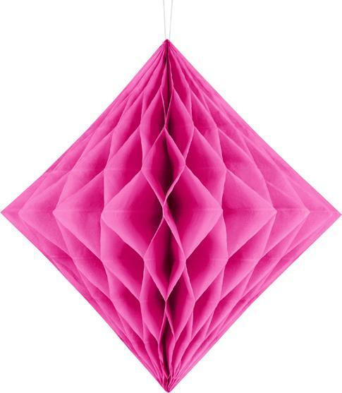 Actual product image Partydeco Honeycomb Diamond, dark pink, 30cm (1 pkt / 1 pc.) (1 pcs.)