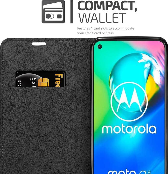 Actual product image Cadorabo Book Invisible Magnet Cover (Motorola Moto G8 Power Lite)