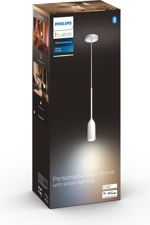 Produktbild Philips Hue White Ambiance Devote Pendelleuchte weiss 806 lm (E27, 806 lm)