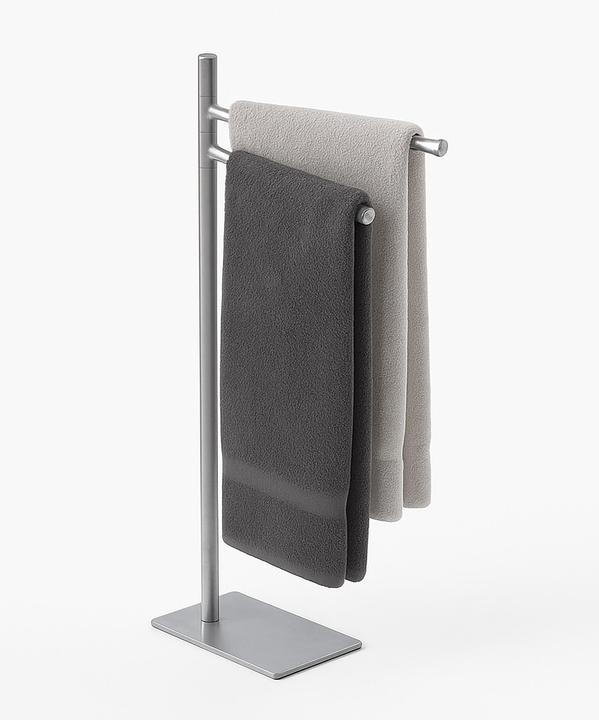 Relaxdays - Handtuchständer Edelstahl 2-armig, Silber, 78 x 33,5 x 14 cm