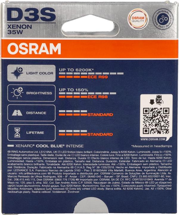 Actual product image Osram Xenarc Cool Blue D3S (D3S)