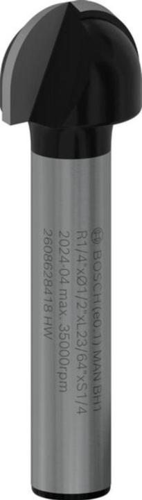 Produktbild Bosch Professional Zubehör Hohlkehlfräser, 1/4-Zoll, R1 6,3 mm, D 12,7 mm, L 9,2 mm, G 40 mm