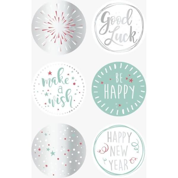 Produktbild Heyda Geschenke-Sticker "Good Luck", Durchmesser: 40 mm aus Papier, mit Hochglanzeffekt