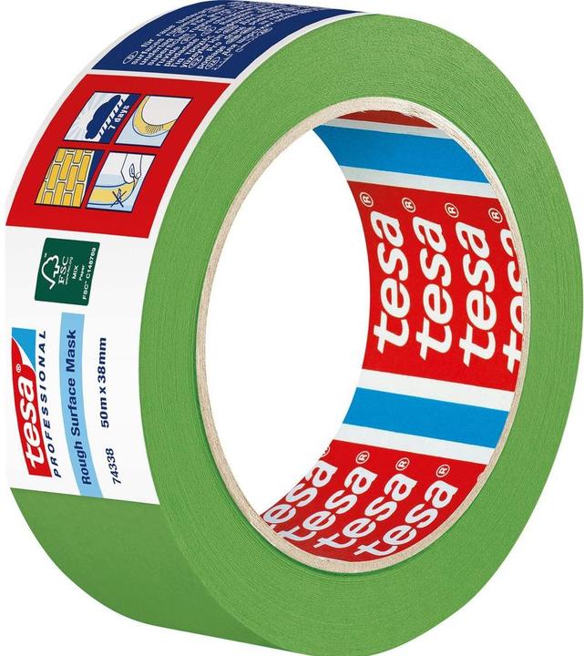 Produktbild tesa Malertape 74338 t/ru flader 50mx38mm grøn (38 mm)
