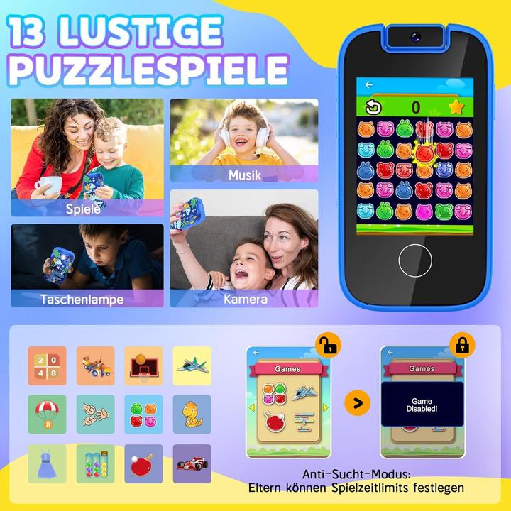 Produktbild Dhapy Kinder Smartphone mit Touchscreen und MP3 Funktion