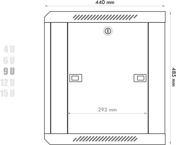 Produktbild Datacom 19" rozvadÄ›Ä 9U/450 mm (sklo) ÄernÃ½ (9 HE, 19 Zoll Rack)