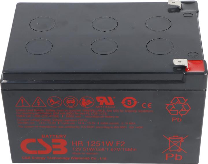 Produktbild CSB HR1251W Blei Akku 12 Volt, 4,25A, Faston F2 12V 51W, 151 x 98 x 100 mm (12 V)