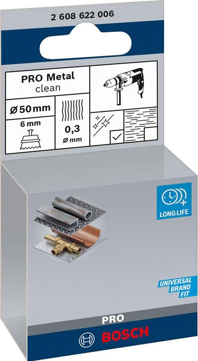 Produktbild Bosch Professional Zubehör PRO Metal clean Topfbürste, gerader Schaft, 50 x 0,3 mm