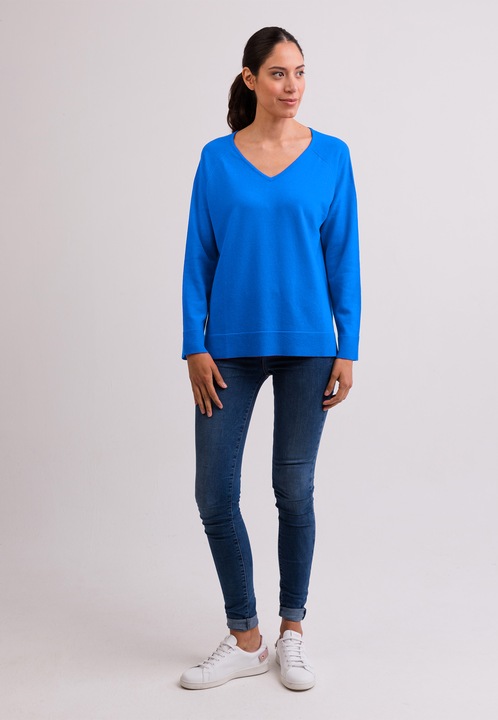 Actual product image Cash-Mere Kaschmir V-Ausschnitt Pullover mit Seitenschlitzen (XXL)