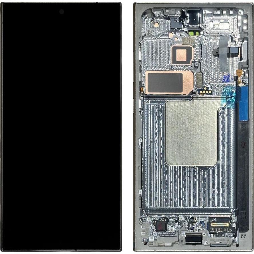 Samsung Galaxy S24 Ultra Original Display Assembled Frame - Grey (Display, Samsung Galaxy S24 Ultra), Pezzi di ricambio per dispositivi mobili, Grigio