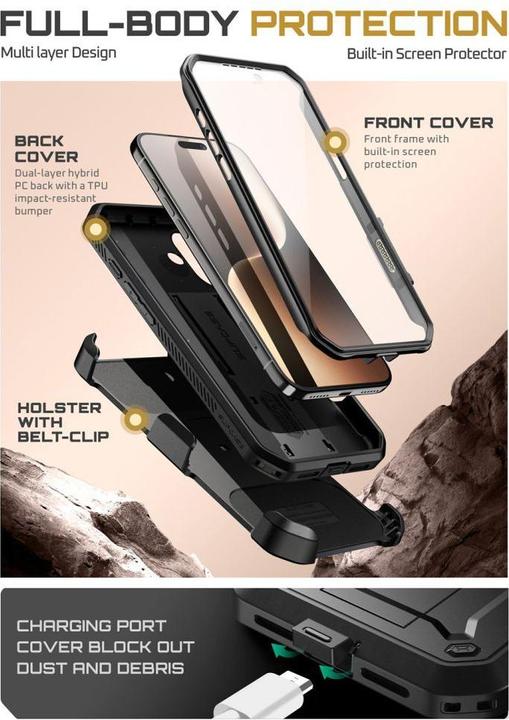 Actual product image Supcase UB Pro iPhone 17 Hülle - Schwarz (Apple iPhone 17)