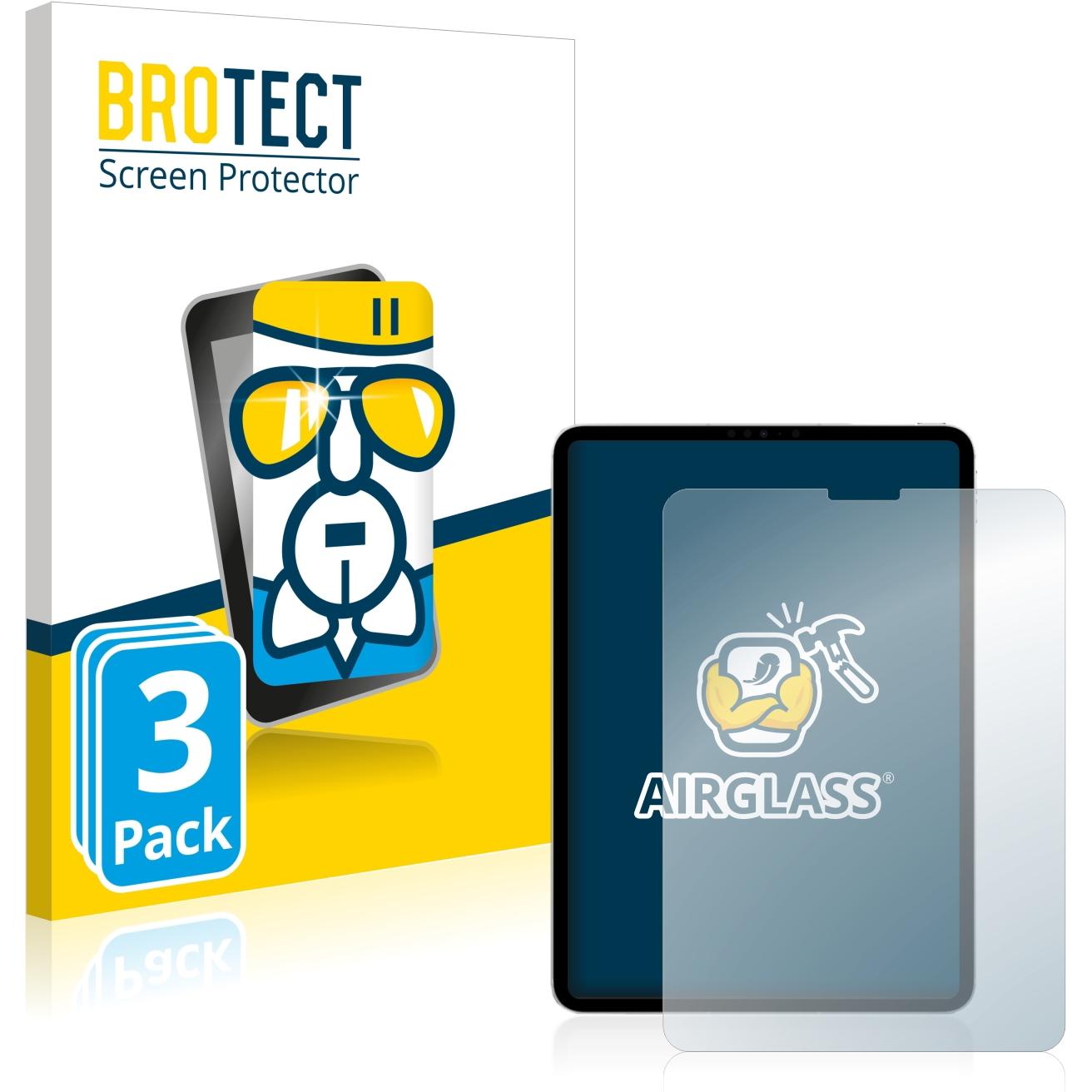 BROTECT AirGlass Panzerglasfolie (3 Stück, iPad Pro 11 2022 (4. Gen)), Tablet Schutzfolie