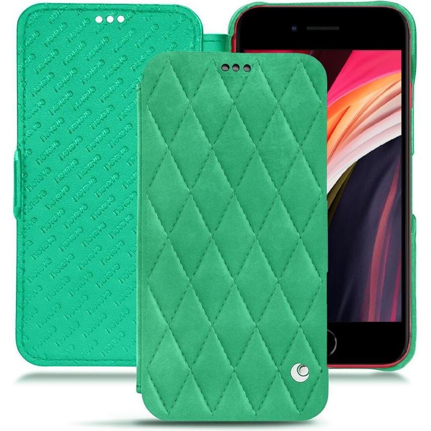Noreve Lederschutzhülle horizontal (Apple iPhone SE (2nd Gen), Apple iPhone SE (3rd Gen)), Smartphone Hülle, Grün