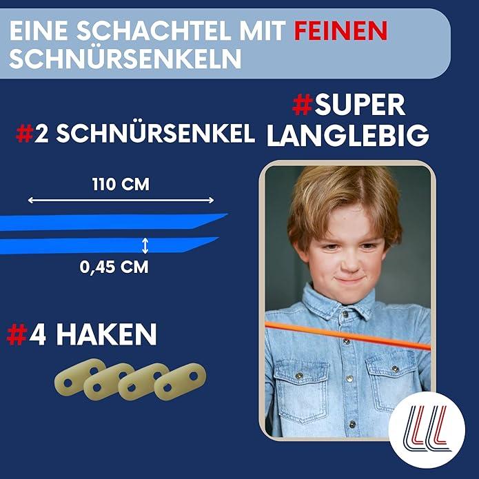 Immagine prodotto Gorilla Elastische Schnürsenkel Flexibel Ohne Binden Schmal Silikon Flame (110 cm)