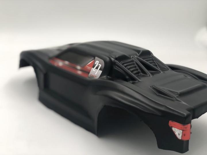 Produktbild TMT Bodies karosserie unbreakable schwarz inkl. sticker für arrma vorteks