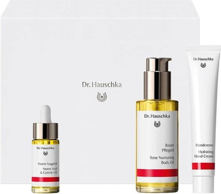 Dr. Hauschka DR. HAUSCHKA SET Beautiful Body krem do rąk 50ml + olejek do ciała z Róży 75 ml + olejek z neem do p (Körperpflegeset)