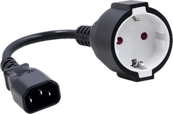 Produktbild Qoltec Adapter IEC 320 C14 SCHUKO 0.15M (CEE 7/4)