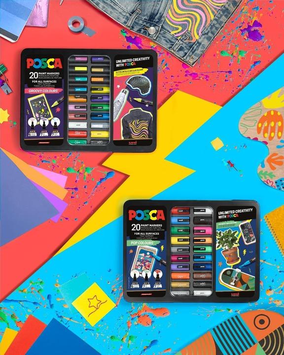 Produktbild Posca Metal Tin Pop Colours - (401535) (20x)