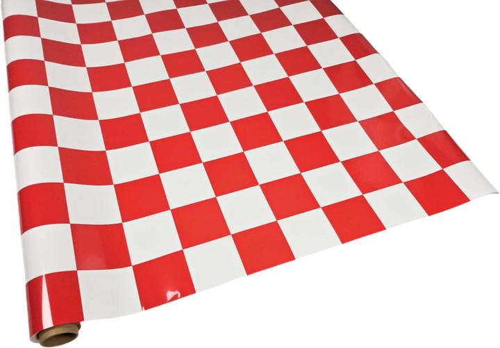 Planet-Hobby Bügelfolie Rot / Weiss Quadrat (5x5cm) 10 Meter