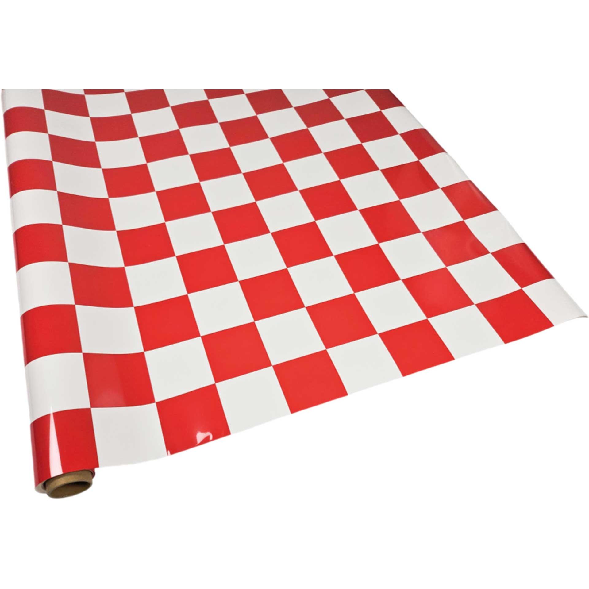 Planet-Hobby Bügelfolie Rot / Weiss Quadrat (5x5cm) 5 Meter
