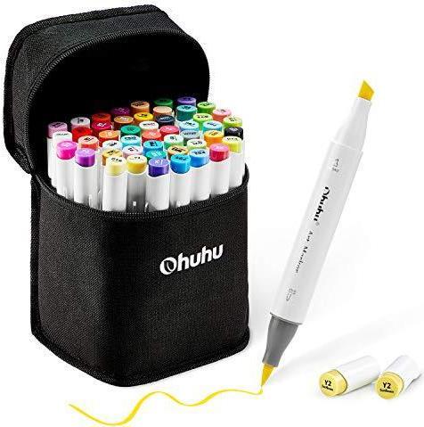 Ohuhu Set Alkoholmarker (Multicolor, 48 x)