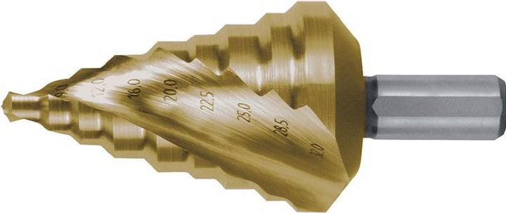 Actual product image Ruko Step drill HSS-G TiN CBN Spiral fluted.Ø 6.0 - 3 (6 - 32 mm)