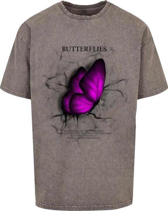 Produktbild Merchcode Butterflies Acid Washed Heavy Oversized Tee - 112635 (S)