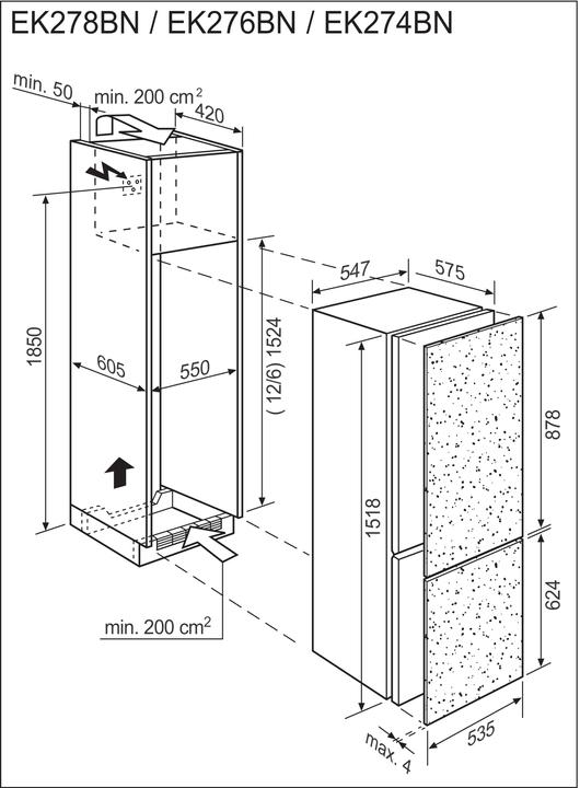 Nutritional values and ingredients Electrolux EK278BNRWE (226 l)