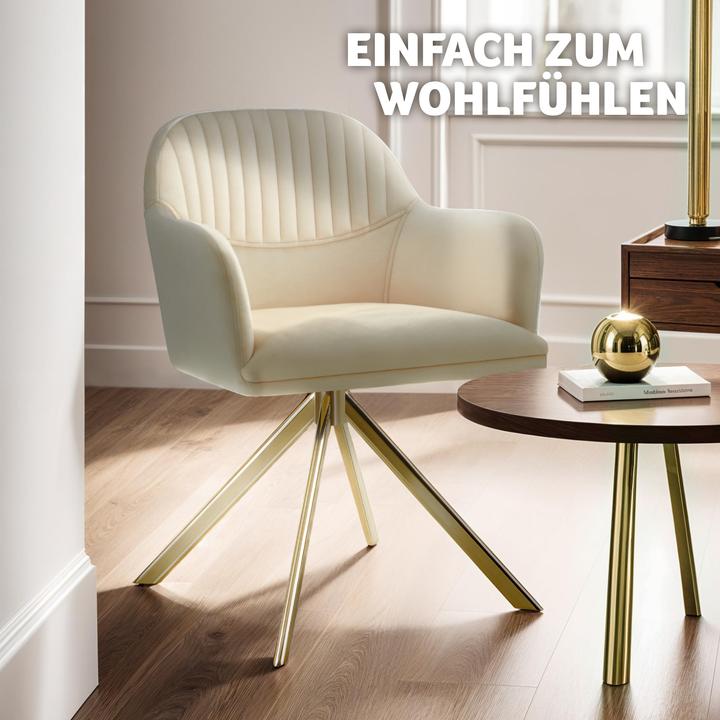 Immagine prodotto tectake Samt-Drehstuhl Lona mit dicker Polsterung