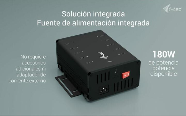 Produktbild i-tec USB-C/USB-A Metal Charging+Data HUB 15W pro Port 10x USB-C integriertes Netzteil 180W (USB-C, 10 Ports)