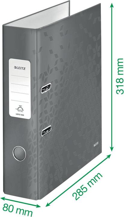 Produktbild Leitz Aktenordner 180° Wow Lever A4 80mm Lila (10K302D) (A4 hoch, 80 mm)