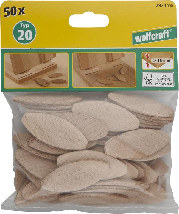Image du produit wolfcraft Lamelles d’assemblage (50 pcs)