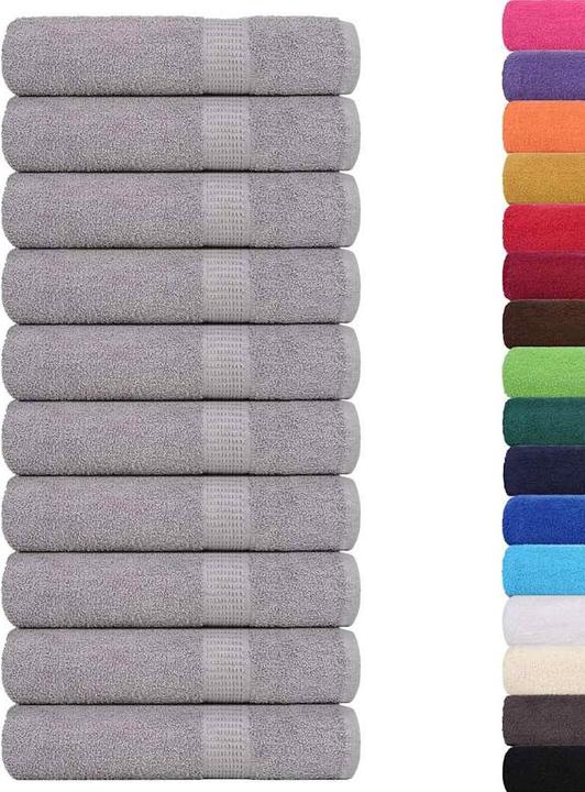 Image du produit vidaXL Serviettes 10 pcs. Gris 50x100 cm 360 g/m² 100% coton Serviette de bain (50 x 100 cm)