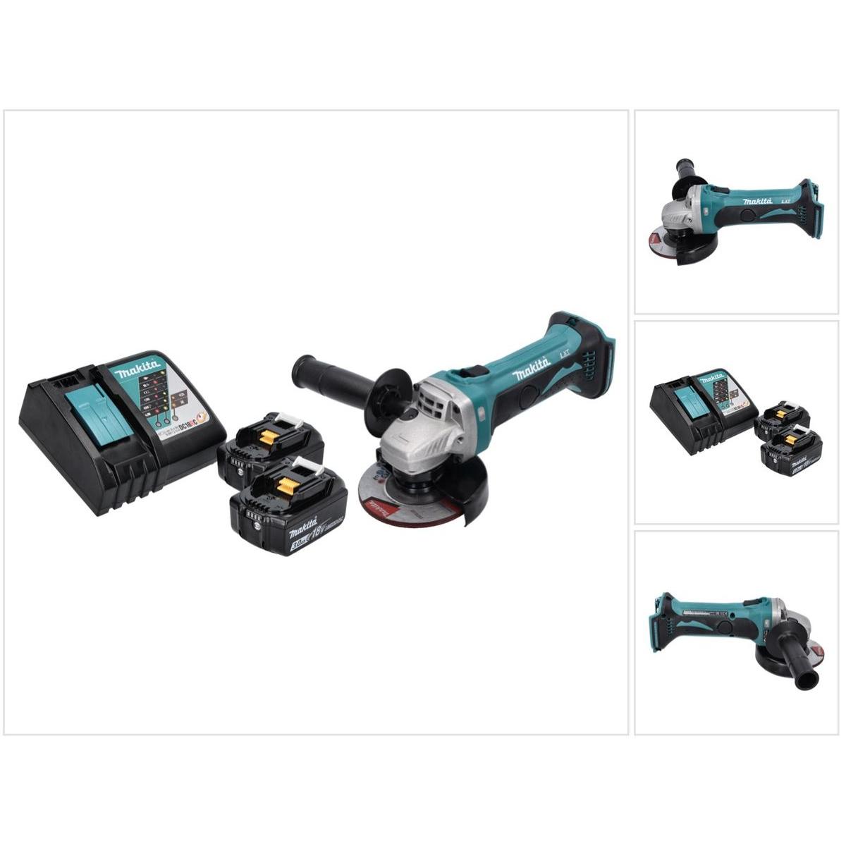 Makita, Winkelschleifer, DGA 452 RF Akku Winkelschleifer 18 V 115 mm + 2x Akku 3,0 Ah + Ladegerät (115 mm)