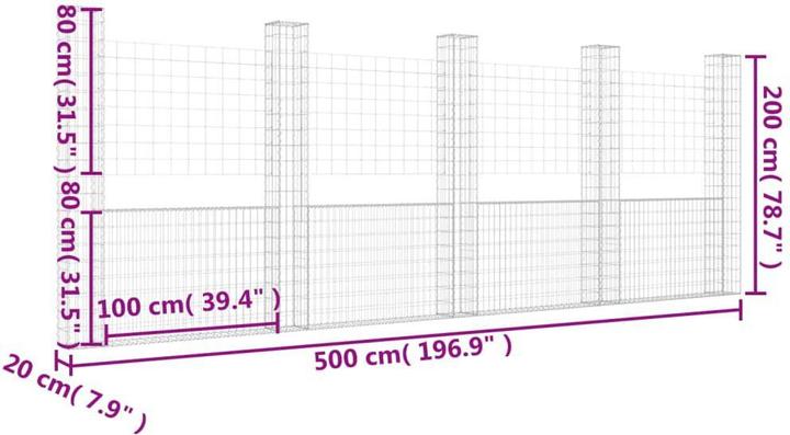 Produktbild vidaXL Gabionenkorb