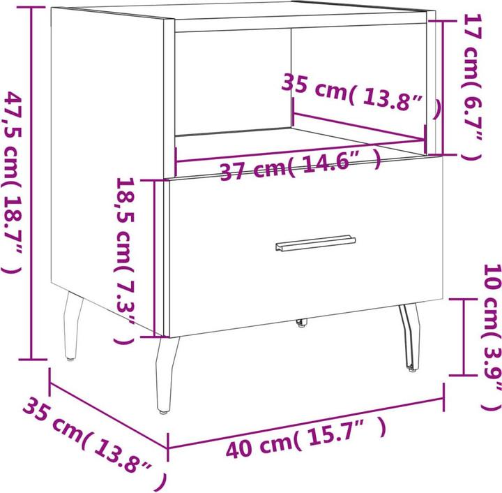 Immagine prodotto vidaXL Nachttisch (40 x 35 x 47.50 cm)