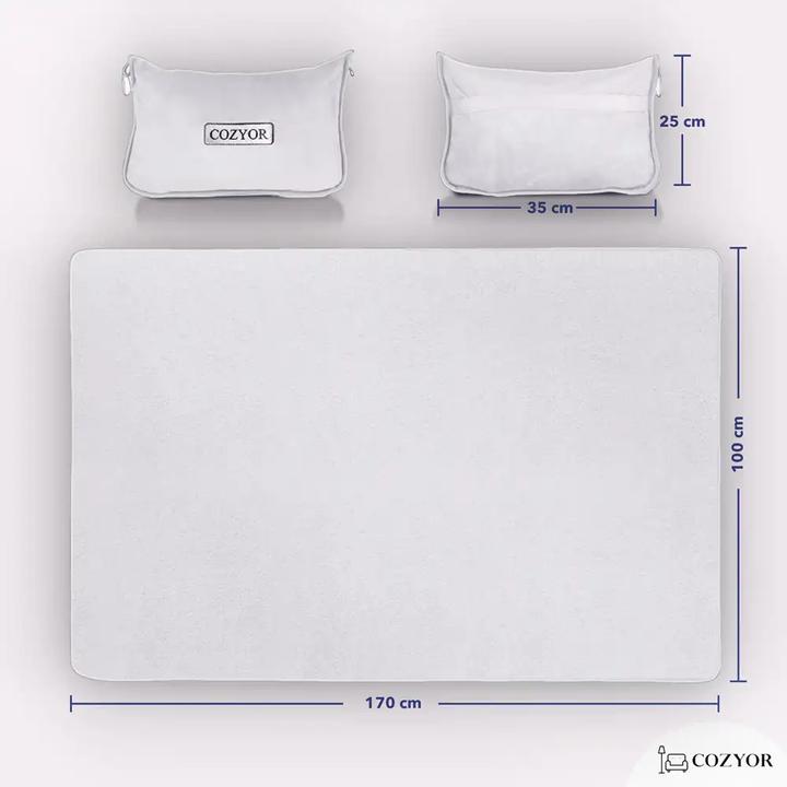 Immagine prodotto Cozyor Coperta da viaggio e cuscino da viaggio 2 in 1 per l'aereo (Cuscino per testa e collo)