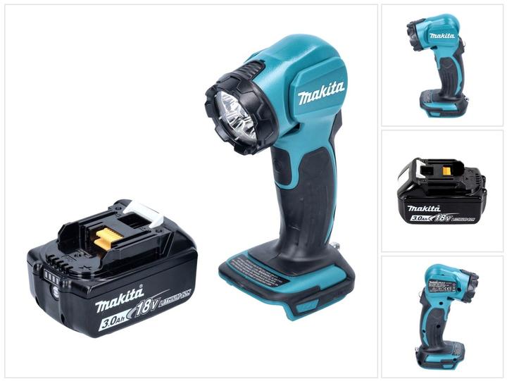 1x Makita DEADML 815 LED Akku Handleuchte, 1x Makita BL 1830 B 18 V 3,0 Ah Akku