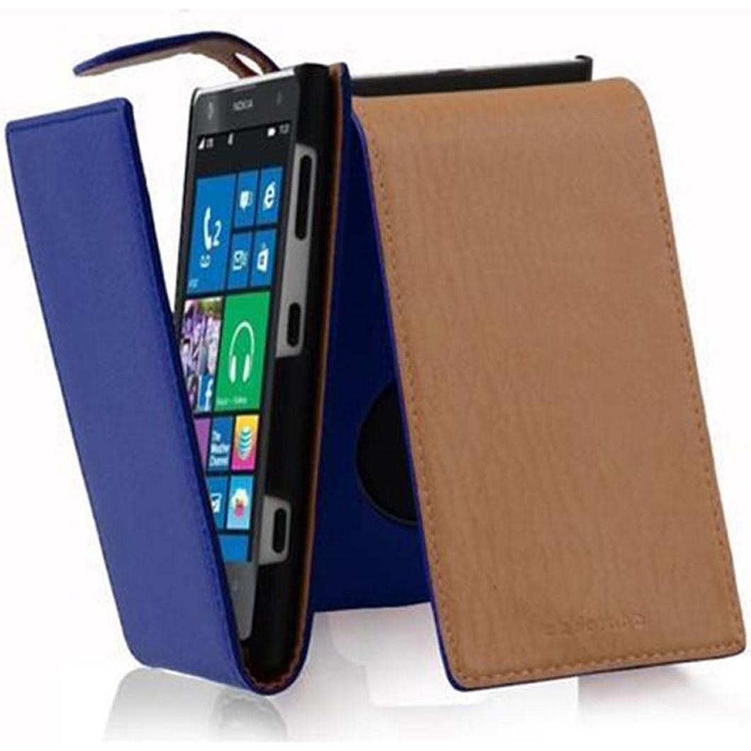 Cadorabo Flip mit Struktur Cover (Nokia Lumia 1020), Smartphone Hülle, Blau