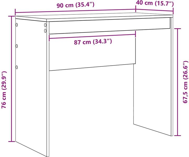 Image du produit vidaXL Kompakter Schreibtisch (90 x 40 x 76 cm)