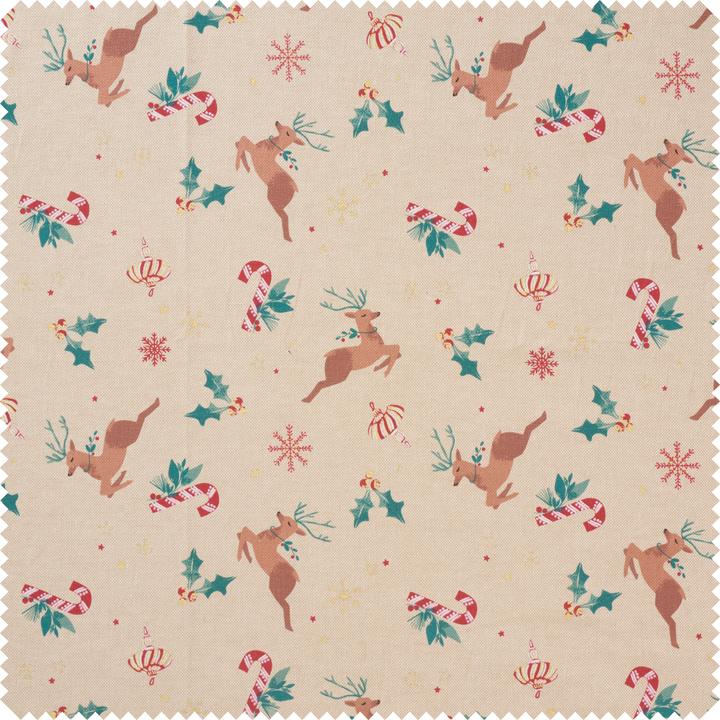 Actual product image VBS Canvas fabric "Reindeer with glitter snowflakes", 150 cm wide, by the metre