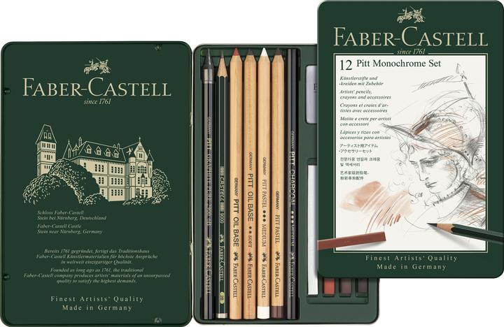 Produktbild Faber-Castell Pitt Monochrome set (Mehrfarbig, 12 x)