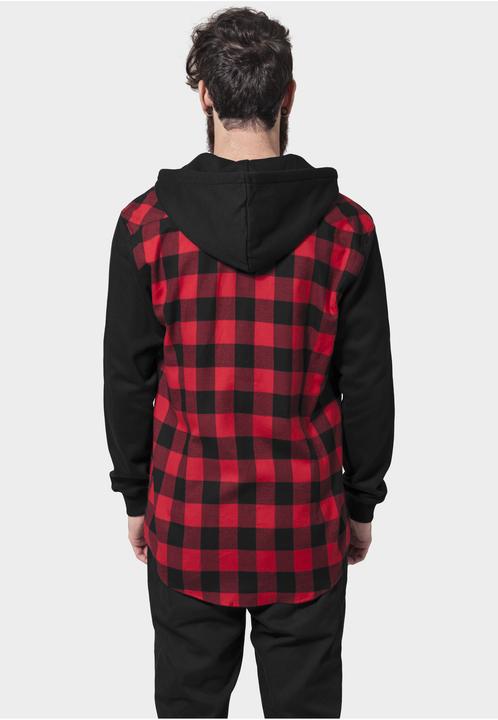 Produktbild Urban Classics Hooded Checked Flanell Sweat Sleeve Shirt (M)