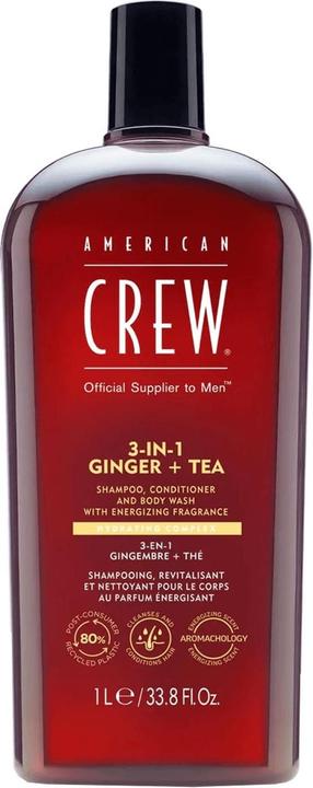Actual product image American Crew 3-in-1 Ginger & Tea Shampoo, Conditioner & Body Wash (Liquid shampoo, 1000 ml)