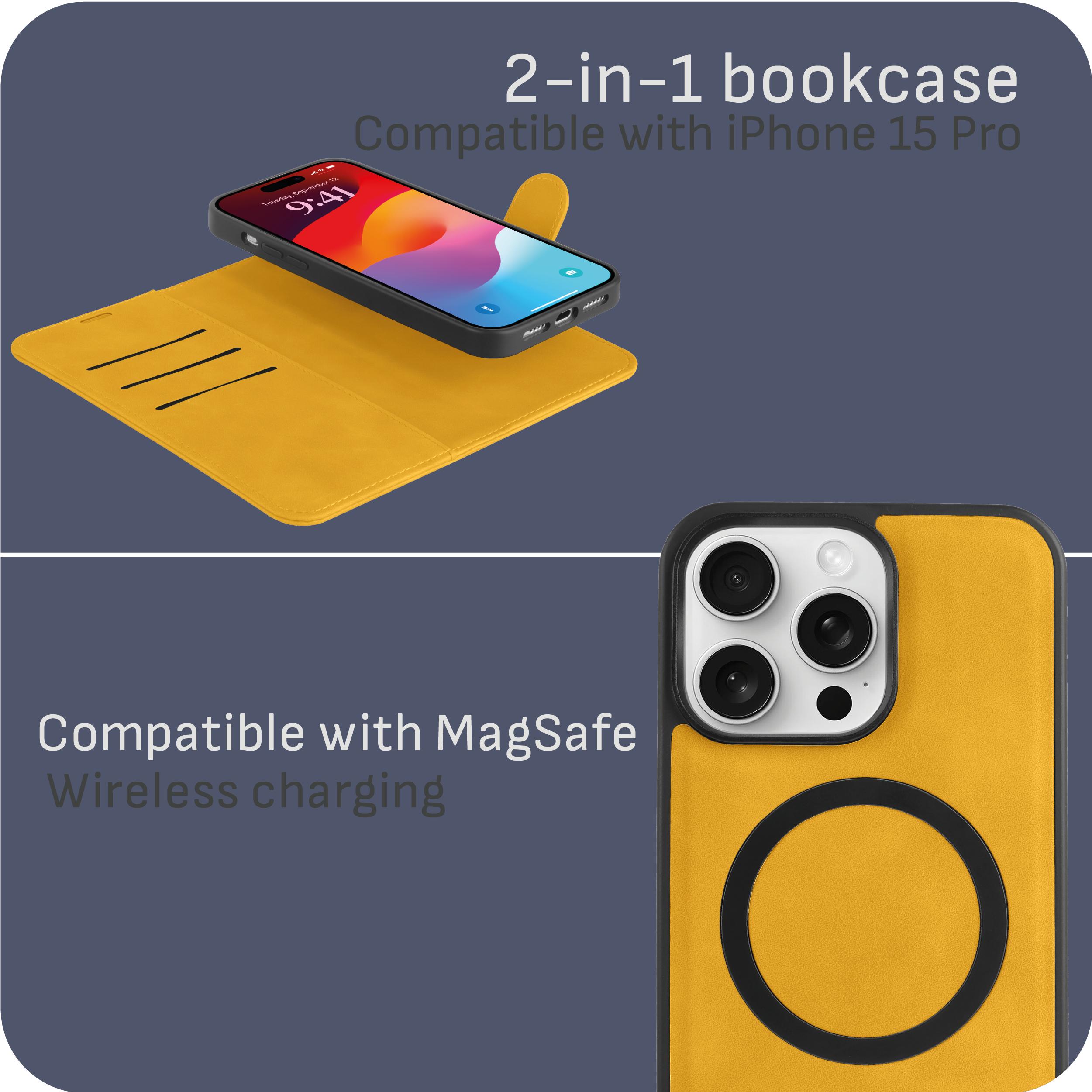 Thumbnail - Cazy Abnehmbare Brieftaschenhülle für iPhone 15 Pro, Abnehmbare Hülle, Magfit, 2-in-1-Design (Apple iPhone 15 Pro), Smar...