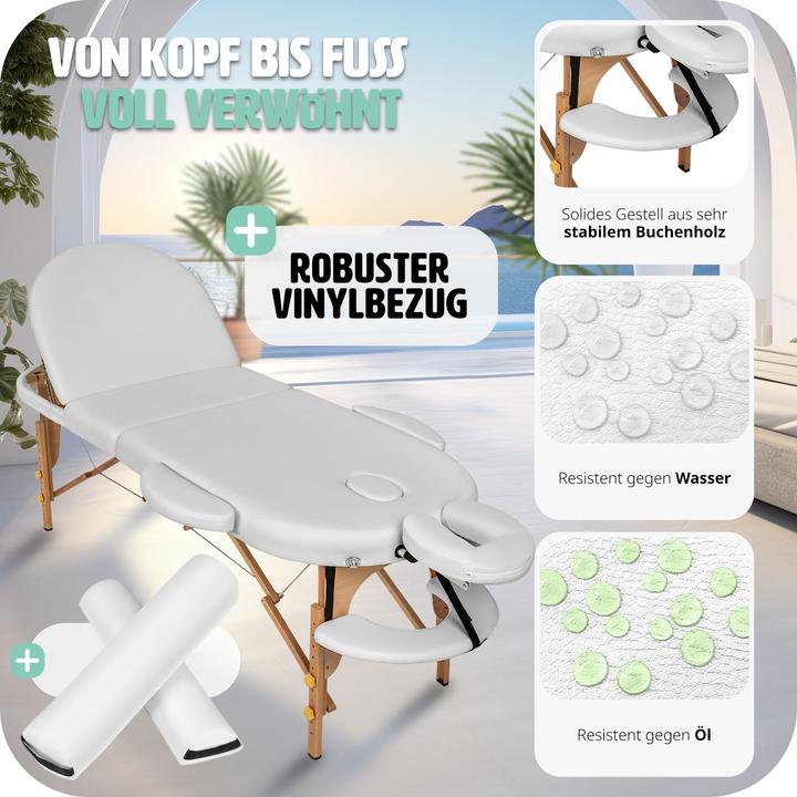 Actual product image tectake Massage table oval with 5 cm padding + rolls