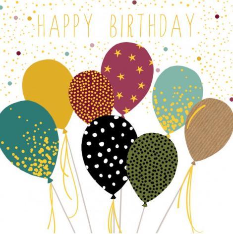 Produktbild Sara Miller Geburtstagskarte „Happy Birthday Balloons“ von
