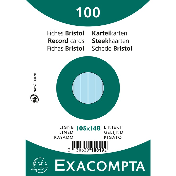 Actual product image Exacompta Index cards (105 x 148 mm, 205 g/m², 100 x)