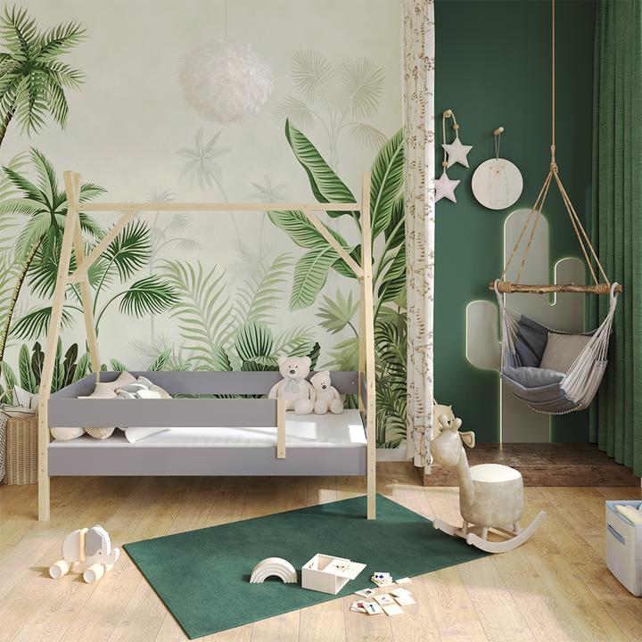 Produktbild VitaliSpa Tipi-Bett Bali, Grau, 80x160 cm mit Matratze (80 x 160 cm)