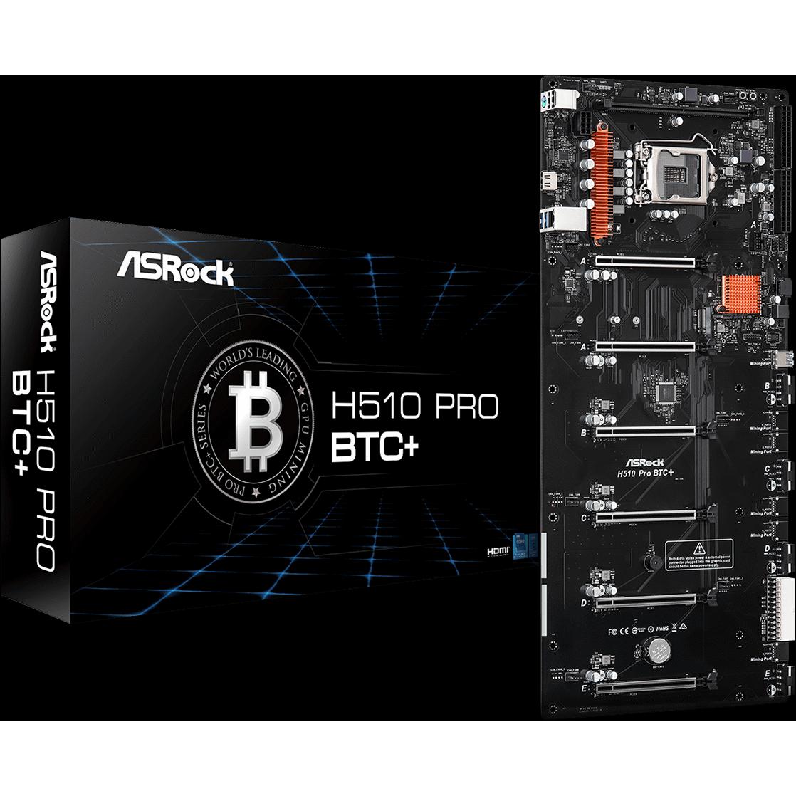 AsRock H510 Pro BTC+ (LGA 1200, Intel H510, Speziell), Mainboard